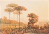 Thomas Ender, View of St. Peter's in Rome from the Monte Mario region, c. 1820, watercolour on paper