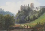 Thomas Ender, View on Rauhenstein ruin near Baden, watercolour on paper