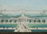 Balthasar Wigand, Ansicht des neuen grossen Parade Platzes vor der Kaiserl: Königl: Hofburg" / View of the new large parade square in front of the Imperial and Royal Hofburg, watercolour on paper