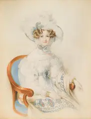 Johann Ender, Portrait of the Empress Caroline Augusta of Austria, wife of Emperor Franz I., c. 1830, watercolour on paper