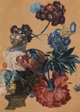 Leopold Zinnögger, Flower study with roses, peonies and primroses, 1832, gouache on paper