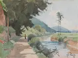 Eduard Zetsche, Aus dem Kremstal, 1893, watercolour on paper