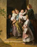 Ferdinand Georg Waldmüller, The return home, 1864, oil on panel