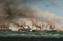 Basi Ivancovich, Naval battle of Lissa, 1866, oil on canvas