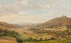 Jakob Alt, Castle ruin Ballenstein near Pressburg (Bratislava), oil on paper on wood