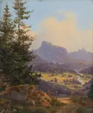 Edmund Mahlknecht, Motif from the Salzkammergut, 1840, oil on canvas