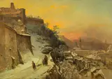 Anton Hansch, View of Salzburg from the fortress, oil on canvas