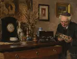 Albert Reich, The art lover, 1922, oil on panel