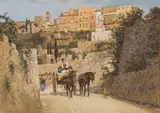 Stefan Simony, Landstraße in Capri, oil on canvas