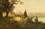 Othmar Brioschi, Castel Gandolfo on Lake Albano, 1889, oil on canvas