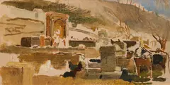 Cemetery in Lapad near Dubrovnik (sketch) by Emil Jakob Schindler, c. 1887/90, oil on canvas, offered Dec 2022