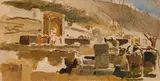 Emil Jakob Schindler, Cemetery in Lapad near Dubrovnik (sketch)