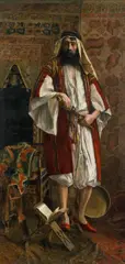 Rudolf Ernst, Portrait of an Arab tribal leader, oil on canvas