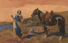 Franz Roubaud and studio, Prayer in the desert, c. 1927/28, oil on canvas
