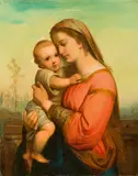 Hans Zatzka, Madonna with child, oil on canvas; unframed