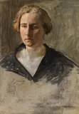 Paul Joanovits, Portrait of a blonde woman (study), oil on canvas