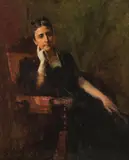 Paul Joanovits, Elegant lady in a fauteuil, oil on canvas