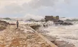 Alfred Zoff, Brandung an der Promenade bei Nervi