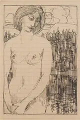 Ernst Stöhr, Mixed lot: Five sketch sheets, 1905, India ink on paper; framed