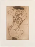 Egon Schiele, Squatting Woman, 1914/1990, etching on German Etching paper; framed