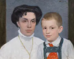 Ernst Stöhr, Mother and son, 1910, oil on canvas; framed