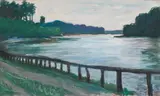 Ernst Stöhr, Landscape, pastel on paper; framed