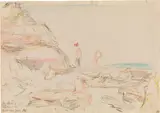 Oskar Kokoschka, Rocky coastal landscape with figures