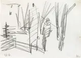 Werner Berg, Mother with child, 1974, pencil on paper; framed