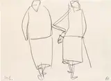 Werner Berg, Two women, 1969, pencil on paper; framed
