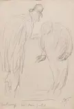 Alfred Kubin, Study sheet ("Entwurf: vor dem Hotel")