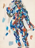 Gustav Hessing, Harlequin, gouache on paper; framed