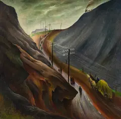Albert Birkle, Schlackenhalden, 1927, oil on cardboard; framed