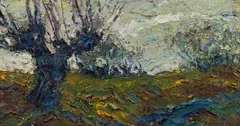 Untitled by Hans Andreas, 1995, oil on canvas; framed, sold Dec 2022