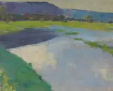 Max Kurzweil, Lakeside, oil on canvas on wood; framed