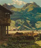 Josef Stoitzner, View from Bramberg to Zwölferkogel, oil on canvas; framed
