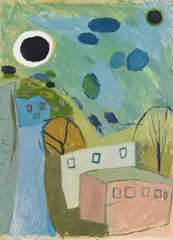 Kurt Absolon, Urban landscape, c. 1949, oil on paper; framed