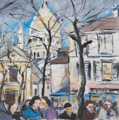 Kurt Schmidt, Paris, oil on hardboard; framed