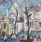 Kurt Schmidt, Paris, oil on hardboard; framed