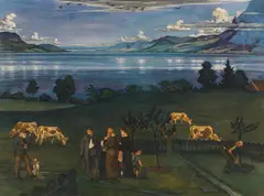 Karl Sterrer, The Homecoming (Attersee), 1915, oil, tempera on canvas; framed