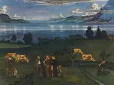 Karl Sterrer, The Homecoming (Attersee), 1915, oil, tempera on canvas; framed
