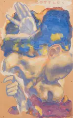 Karl Sterrer, Gottlos, c. 1970, oil, tempera on press board; unframed