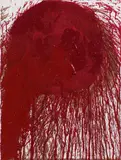 Hermann Nitsch, Schüttbild, 2021, acrylic, blood on canvas; unframed