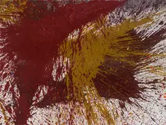 Hermann Nitsch, Untitled, 2005, acrylic on jute; unframed
