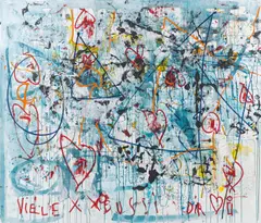 Hans Staudacher, Zeichen, 1989/90, oil on canvas; framed