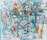 Hans Staudacher, Zeichen, 1989/90, oil on canvas; framed