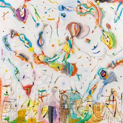 Anselm Gluck, Urbaner Schamanismus, 2004, oil on canvas; unframed