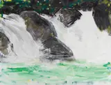 Herbert Brandl, Schwarze Sulm, 2017, oil on canvas; unframed
