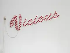 Tim Noble, Vicious, 1999, light installation; 98 sirio type pink reflector caps, foamex, electronic sequencer