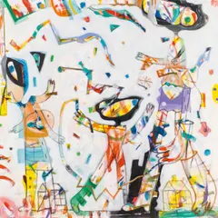 Wir 3 by Anselm Gluck, 2009, acrylic on canvas; unframed, sold Dec 2022