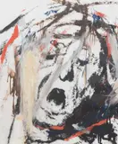Arnulf Rainer, Gesichtet mit Goya, 1983/84, mixed media on photograph; framed